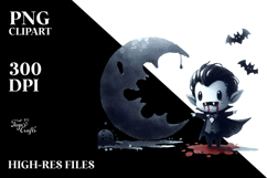 Simple Halloween Vampire Bite Watercolor PNG Product Image 2