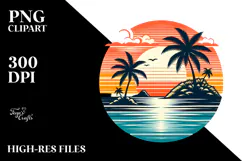 Retro Tropical Island Sunset, 20 oz Tumbler Product Image 2