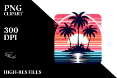 Retro Tropical Island Sunset, 20 oz Tumbler Product Image 2