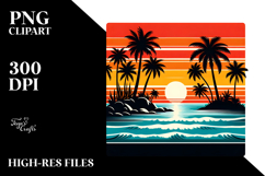 Retro Tropical Island Sunset, 20 oz Tumbler Product Image 2