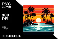 Retro Tropical Island Sunset, 20 oz Tumbler Product Image 2