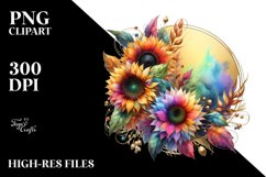 Colorful Sunflower Abstract Frame Clipart Product Image 1