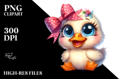 Funny Duck Dove with Bow | Clipart Product Image 2