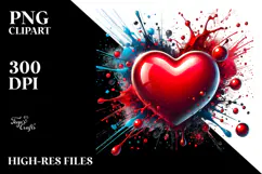 Red Glossy Heart, Transparent PNG Product Image 2