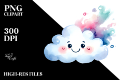 Simple Smiling Cloud PNG Product Image 2