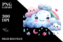 Simple Smiling Cloud PNG Product Image 2