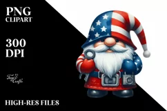 Washed Watercolor Patriotic Locksmith Gnome Clipart Product Image 3