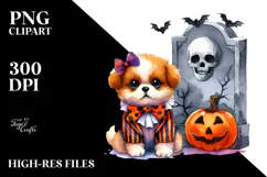 Vibrant Watercolor Cute Baby Dog Dressed for Halloween | Product Image 2