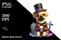 Vibrant Watercolor Cute Baby Dog Dressed for Halloween | Product Image 2