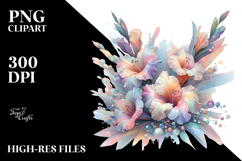 Pastel Shiny Gladiolus, Transparent PNG Product Image 2