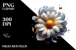 Abstract Glossy Daisy, Transparent PNG Product Image 2