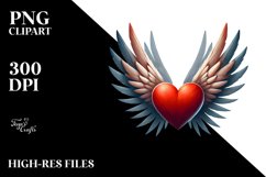 Digital Painting Heart with Wings PNG Product Image 2