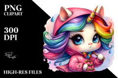 Expressive Baby Unicorn, Transparent PNG Product Image 2