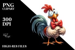 Funny Rooster Standing, Confused | Clipart Product Image 1