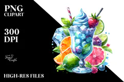 Frozen Cocktail Watercolor PNG Product Image 2