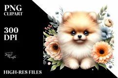 Watercolor Cute Baby Pomeranian | Clipart Product Image 3