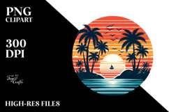 Vintage Tropical Island Sunset, 20 oz Tumbler Product Image 2