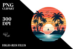 Vintage Tropical Island Sunset, 20 oz Tumbler Product Image 2
