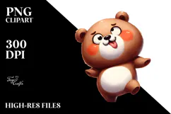 Goofy Cartoon Bear PNG Product Image 2