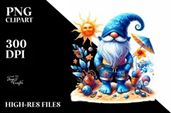 sSummer Gnome Azzure Shorts Tank Top | Sublimation | Clipart Product Image 3