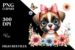 Watercolor Cute Baby Boxer | Clipart Product Image 3
