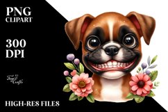 Watercolor Cute Baby Boxer Clipart Product Image 1