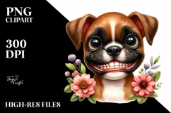Watercolor Cute Baby Boxer Clipart Product Image 1