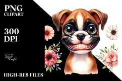 Watercolor Cute Baby Boxer | Clipart Product Image 1