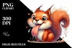 Funny Squirrel Portrait with Tongue Out | Sublimation Product Image 3