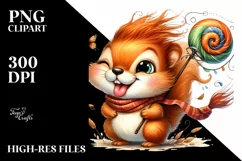 Funny Squirrel Portrait with Tongue Out | Sublimation Product Image 1