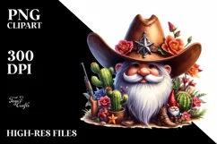 Cowboy Gnome Watercolor PNG Product Image 3