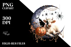 Cow Dressed for Halloween, Transparent PNG Product Image 2