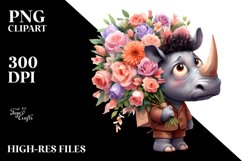 Watercolor Rhino Clipart Product Image 1