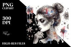 Glittery Santa Portrait Watercolor PNG Product Image 2