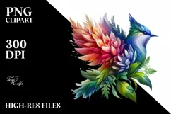 Vibrant Bird with Flowers PNG Product Image 3
