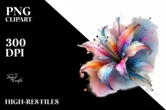 Abstract Vibrant Lily Made of PNG Product Image 3
