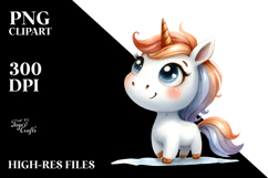 Expressive Unicorn with Goofy Smile Watercolor PNG Product Image 2