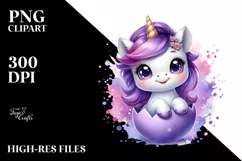 cute watercolor baby unicorn Product Image 1