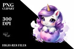 cute watercolor baby unicorn Product Image 1