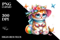 Colorful Watercolor Baby Cat Clipart Product Image 1