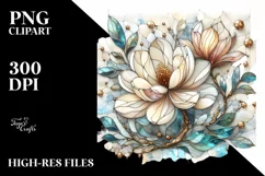 Detailed Stained Magnolia Marble Clipart Product Image 1