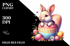 Watercolor Colorful Easter Clipart |T-shirt, Mug, Tumbler Product Image 1