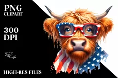 Confused Highland Cow Portrait | Sublimation | Clipart Product Image 3