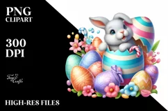 Watercolor Colorful Easter Clipart |T-shirt, Mug, Tumbler Product Image 3