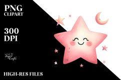 Pinkish Smiling Star PNG Product Image 2