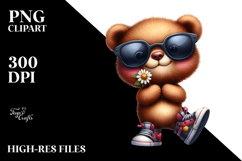 Expressive Smiling Bear with Sports Shoes | Clipart Product Image 2