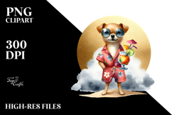 Funky Dog in Beachwear PNG Product Image 2