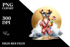 Funky Dog in Beachwear PNG Product Image 2
