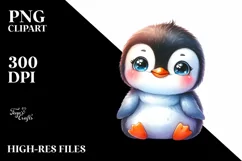 Baby Penguin Cuddling Carousel | Sublimation | Clipart Product Image 3