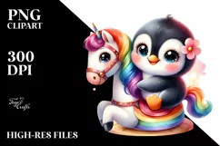 Colorful Baby Penguin Cuddling Carousel | Sublimation | Product Image 1